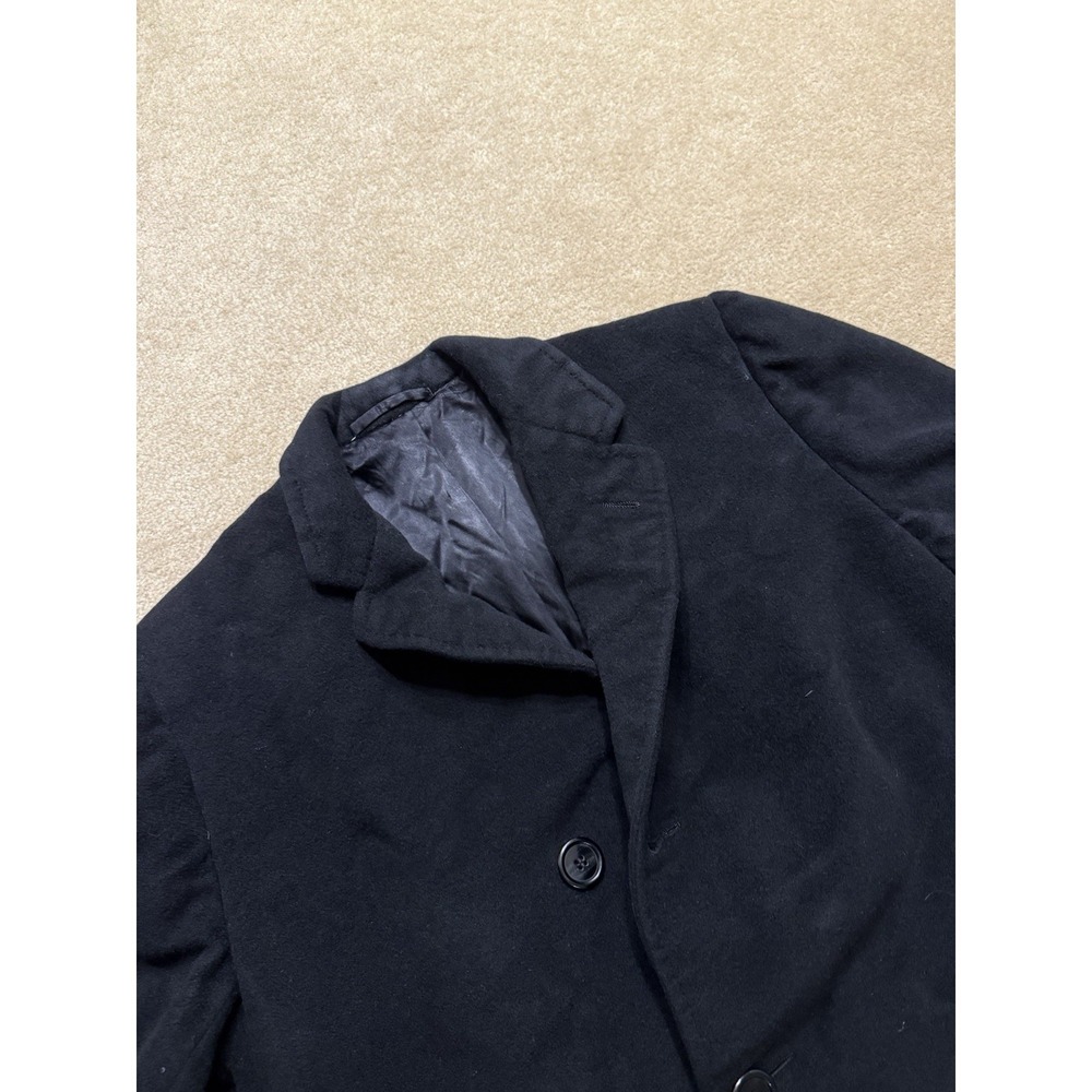 Hickey Freeman Cashmere? Wool? Trench Over Coat Black - Picture 5 of 14